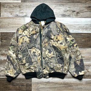 Muleskins Hooded Camo Zip Up Jacket Mens L/XL Hunting